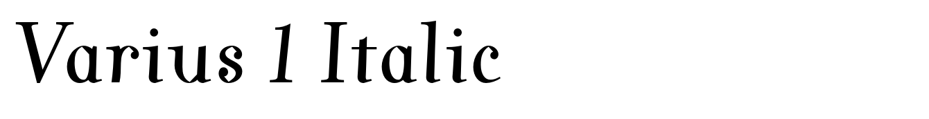 Varius 1 Italic
